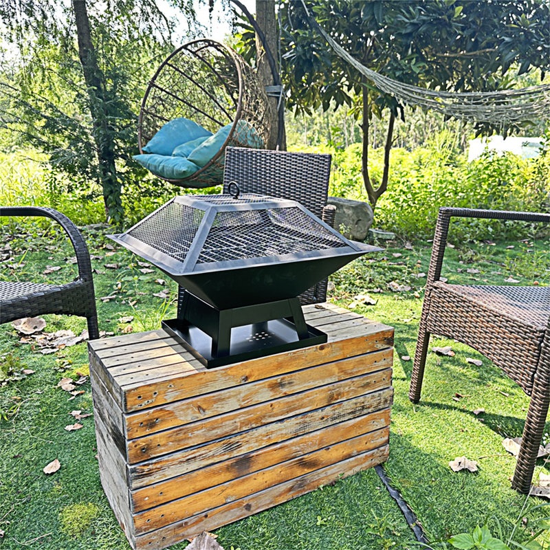 Petit foyer carré portable BBQ Party