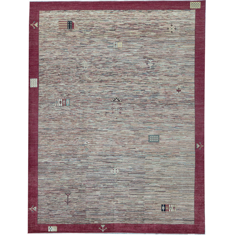 Tapis gris noué à la main de haute qualité