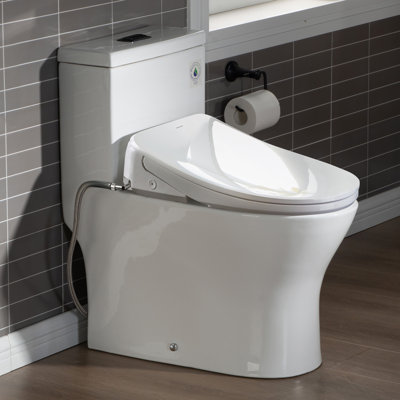 One Piece Toilet with Electric Smart Bidet Seat,Auto Open&Close,Heated Seat,Wireless Remote,Advanced -  WoodBridge, T-0081