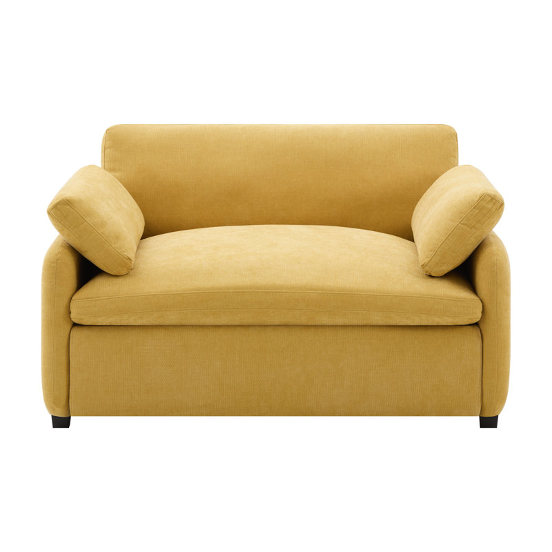 Fauteuil surdimensionné en chenille, Jaune