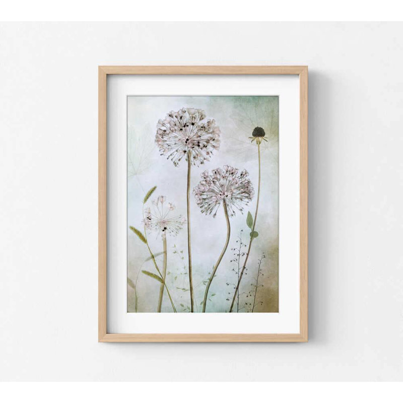 Fleurs sauvages, Impression encadrée avec passe-partout, Tanné, H 40 po x l 30 po