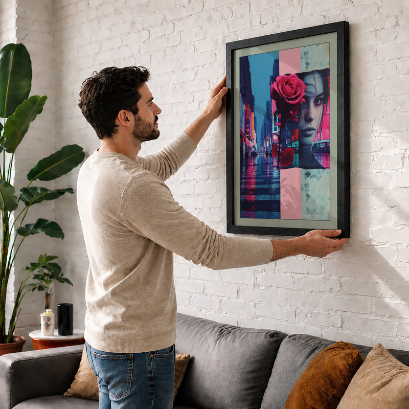 Neon Urban Soul Modern - Print, Walnut, A3 - 42.0 x 29.7 cm