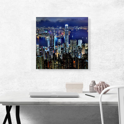 «Hong Kong at Night 1», reproduction de photo sur toile tendue