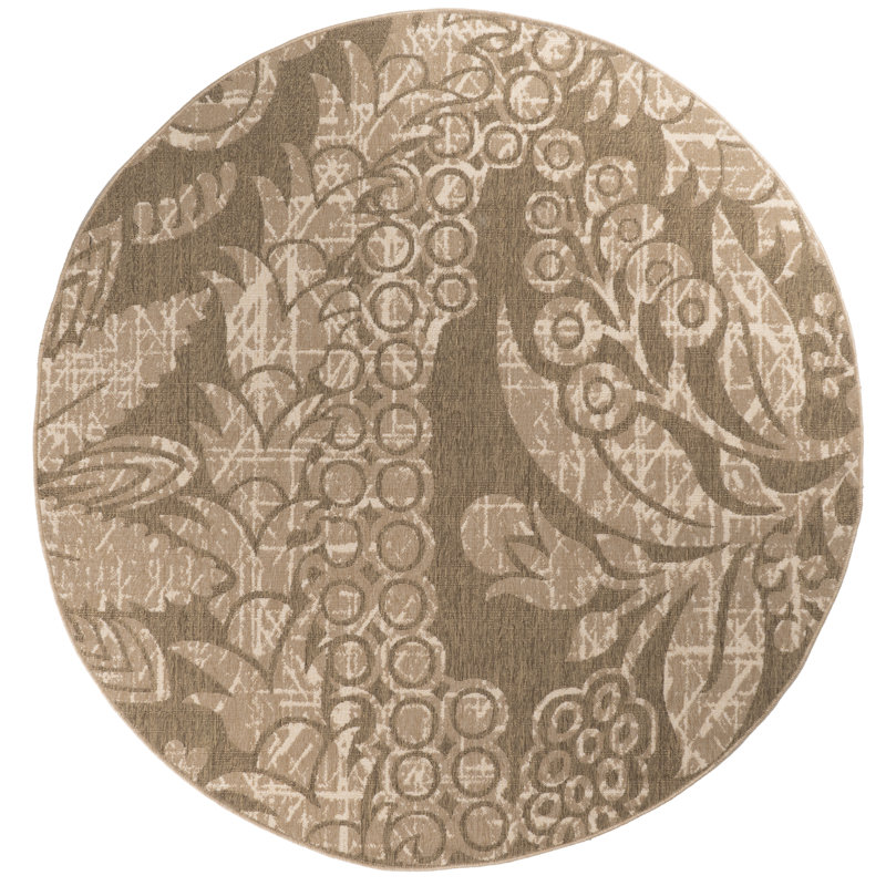 Tapis intérieur / extérieur Mackai Premium Flora And Fauna, Rond 6 pi 7 po