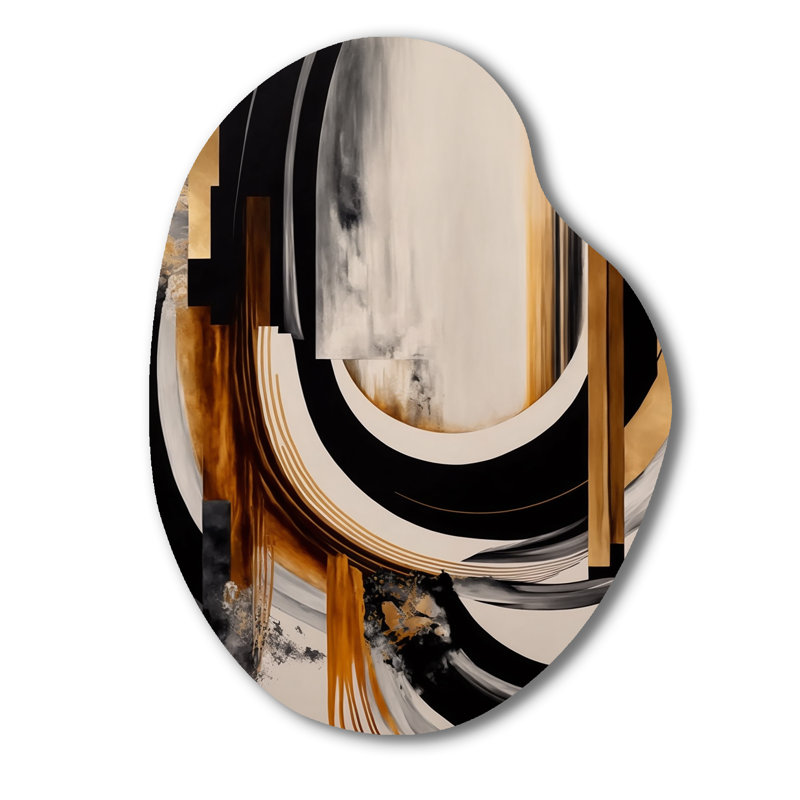 Cherys - décoration murale abstraite de forme irrégulière en métal, impression d'art asymétrique en métal noir