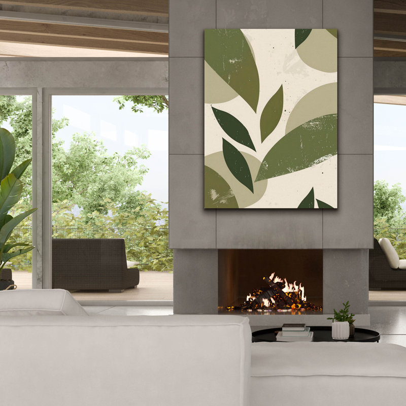 "Dakota Fields", feuilles abstraites vertes no 3 "par Andreas Magnusson, art mural sur toile, 26 po x 34 po