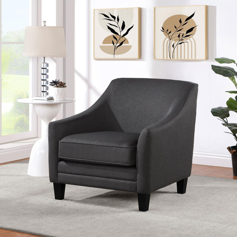 Accent Chair, Black Fabric