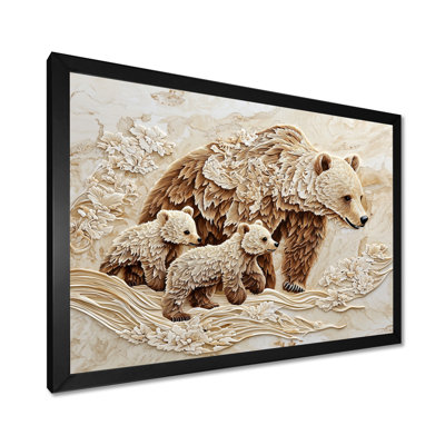 Décoration murale mère ours et oursons I