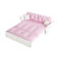 Lit gigogne convertible 3 en 1 rose de 74,8 po, velours avec 2 coussins moelleux, sommeil confortable, grand lit facile à utiliser, cadre, solution peu encombrante-125527220