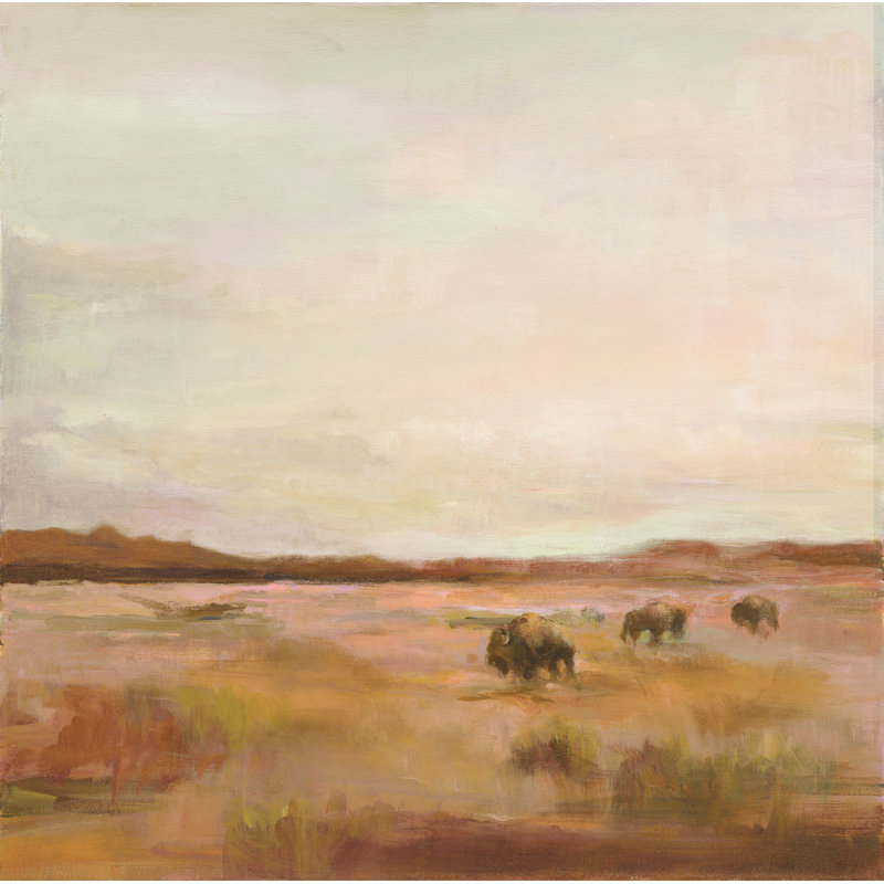 «Zen Cranes II Warm» par Marilyn Hageman - impression, H 36 po x l 36 po, Oui, Cadre photo noyer