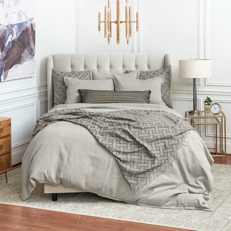 Simone Ash Cotton Standard Sham in Smoky Gray