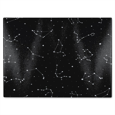 Zodiacal Constellations Glass Chopping Board