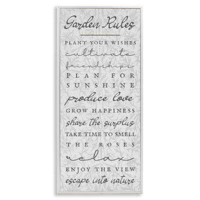 «Garden Rules» à motif floral, estampe numérique, design par Lil 'Rue