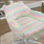 Chaise de bureau en fausse fourrure avec dossier moyen et support d'accoudoirs, base pivotante blanche