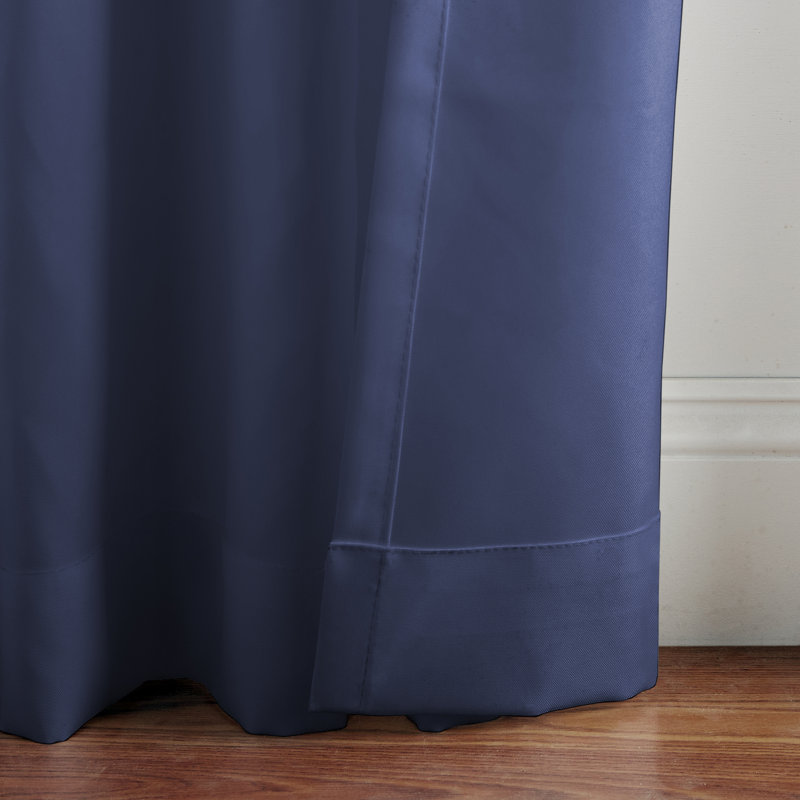 Jarret Solid Room Darkening Indoor/Outdoor Tab Top Single Curtain Panel, 52"W x 95"L, Blue
