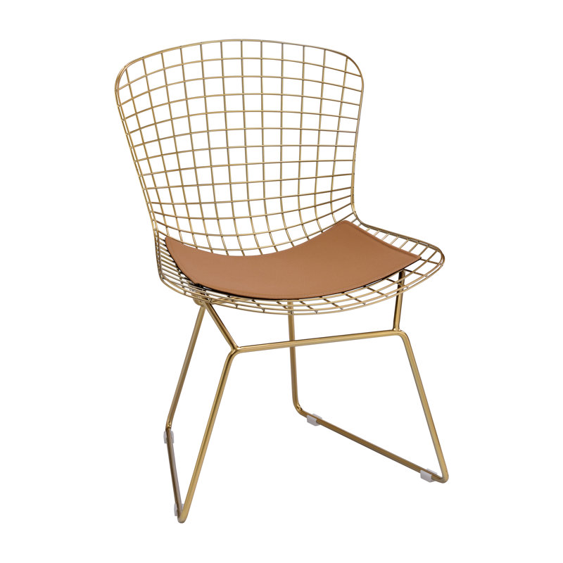 Chaise d'appoint en métal doré