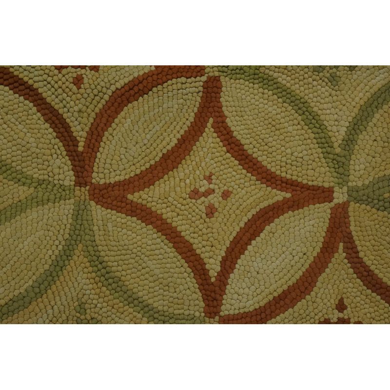 Hand Hooked Wool Geometric Area Rug