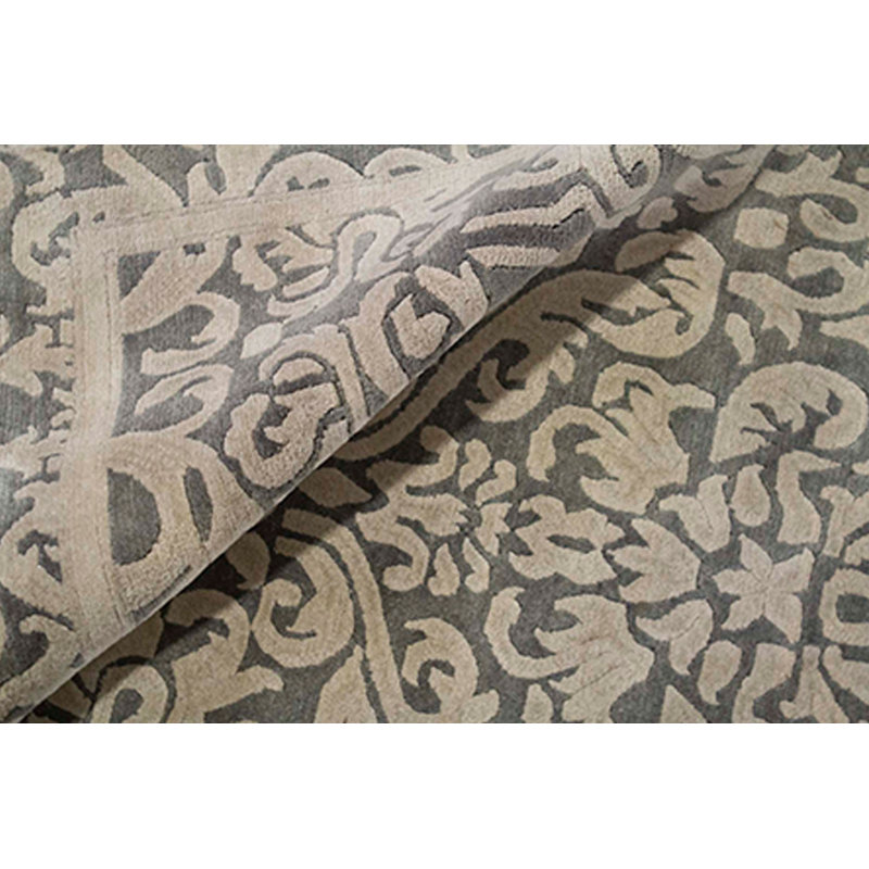 Tapis gris de haute qualité noué à la main