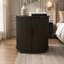 Table de chevet cylindrique moderne à 2 niveaux avec station de recharge et porte coulissante-509215072-509215074