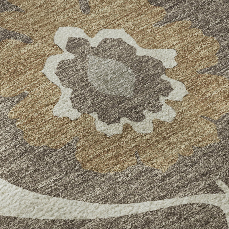 Premium Machine Washable Prisco Brown Rug, Rectangle 10' x 14'