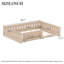 Lit plateforme double en bois pleine grandeur avec garde-corps et tablettes de rangement, base de lit en bois durable, naturel-1691452879-1691452876