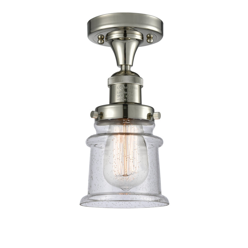 Plafonnier semi-encastré 1 lumière 5,25 po Alexandira, Grainé, Ampoule non incluse, Nickel poli