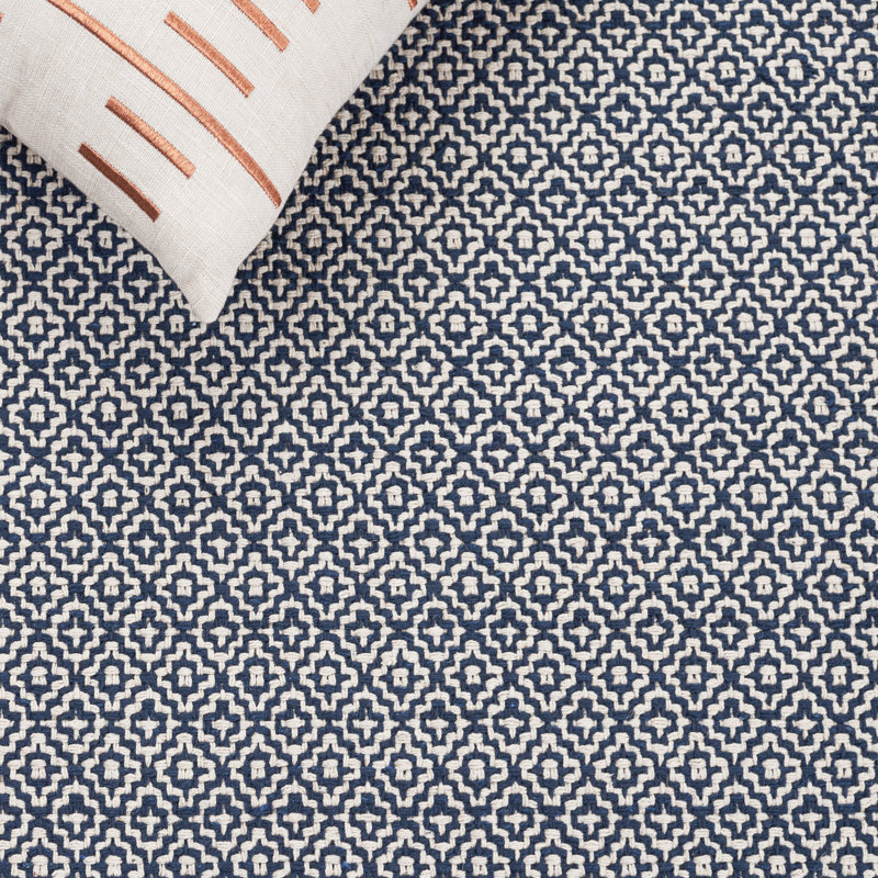Absaln Hand Woven Cotton Geometric Rug, Rectangle 10' x 14'