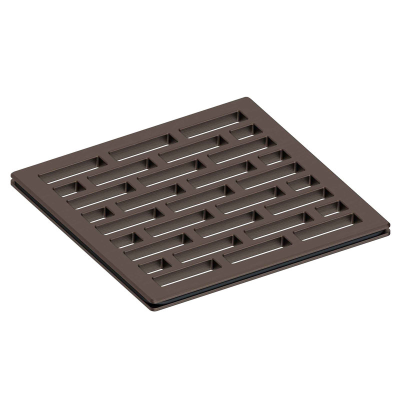 4" Square Shower Drain, English Bronze