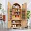 Grand garde-manger arqué cannelé de 72 po avec 8 tablettes de porte-473275524