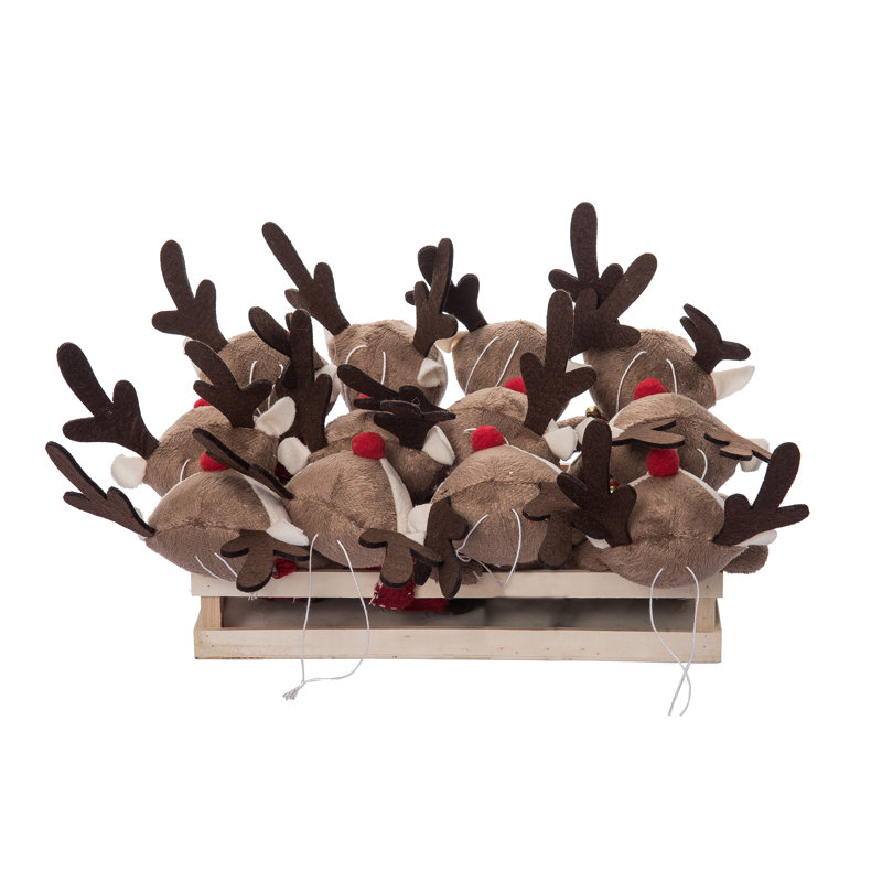  Ensemble de 12 décorations de Noël en polyester multicolore en cage