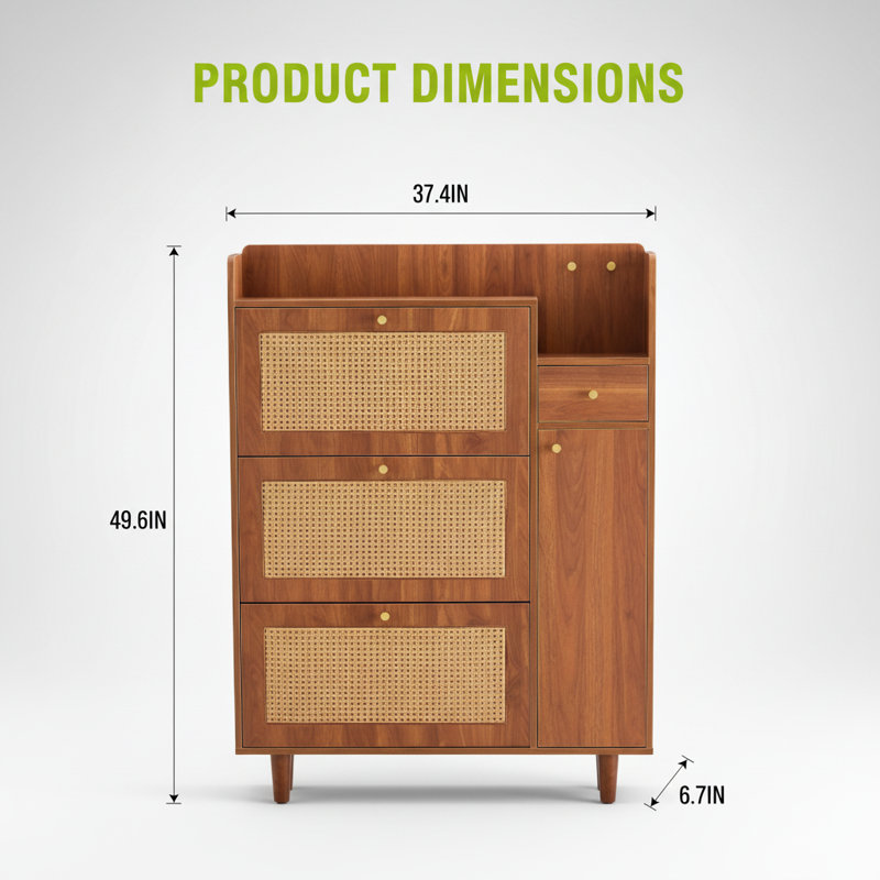 Modern Minimalist Multi-Drawer Entryway Storage Cabinet with Metal Legs