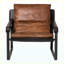 Fauteuil club moderne en cuir fleur brun pour le salon Man Cave Home Office