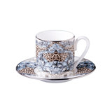 Coffee Cup & Saucer PALAZZO PITTI Set of 2 in Luxury Box diam. 2.3in, H 2.5in, Cap. 4 oz, Saucer diam. 4.75in
