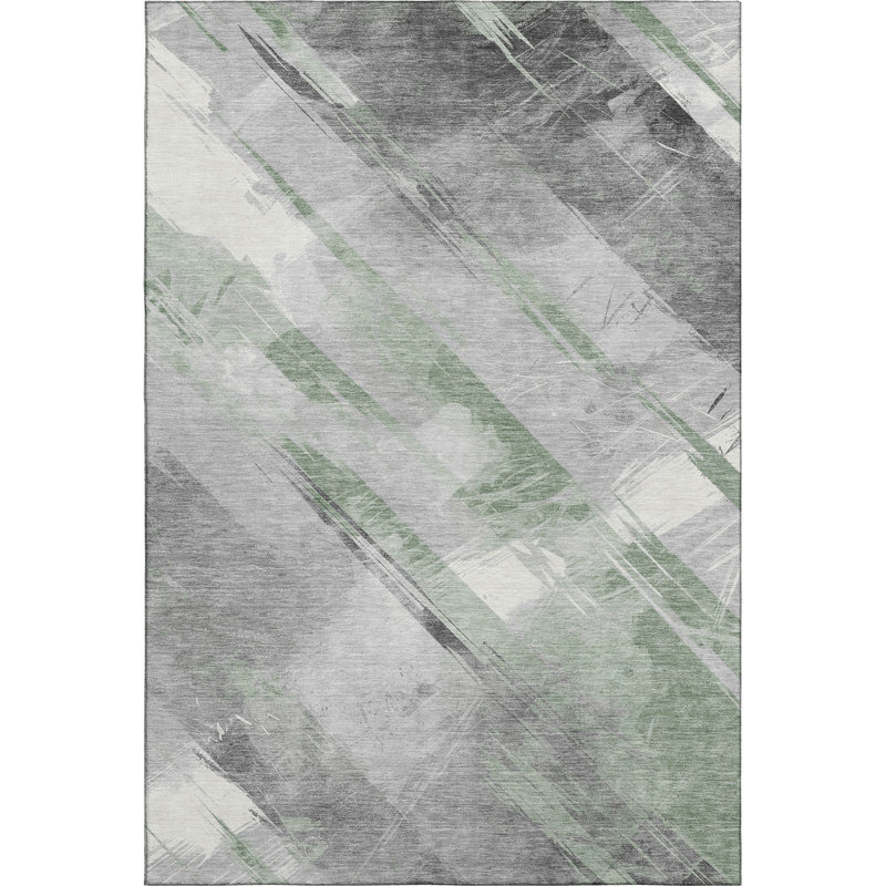 Premium Machine Washable Floyd AMF1535 Stripes Rug, Rectangle 5' x 7'6"