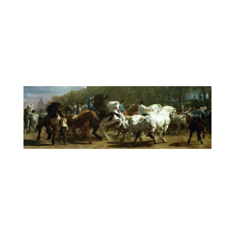 The Horse Fair, 1852-55 (Oil On Canvas) by Rosa Bonheur - Wrapped Canvas Panoramic Painting