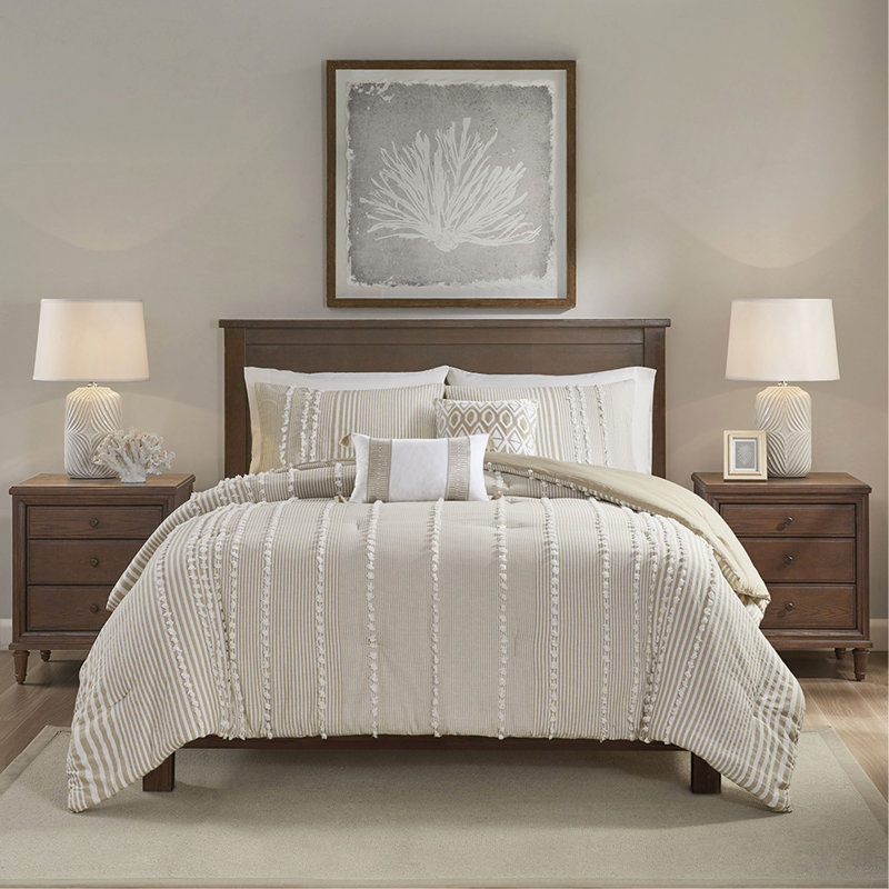 Ensemble d'édredon en fil de coton 3 pièces pour lit double / grand
