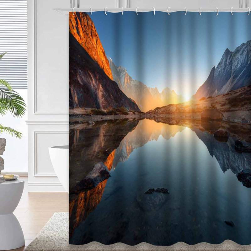 Rideau de douche avec 12 crochets Beautiful Mountain Rocks Peaks, L 72 po x l 72 po