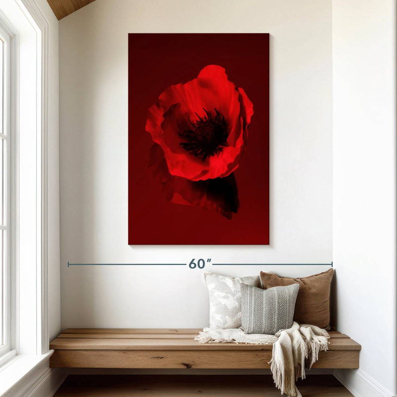 Coquelicot rouge foncé, H 48 po x l 32 po