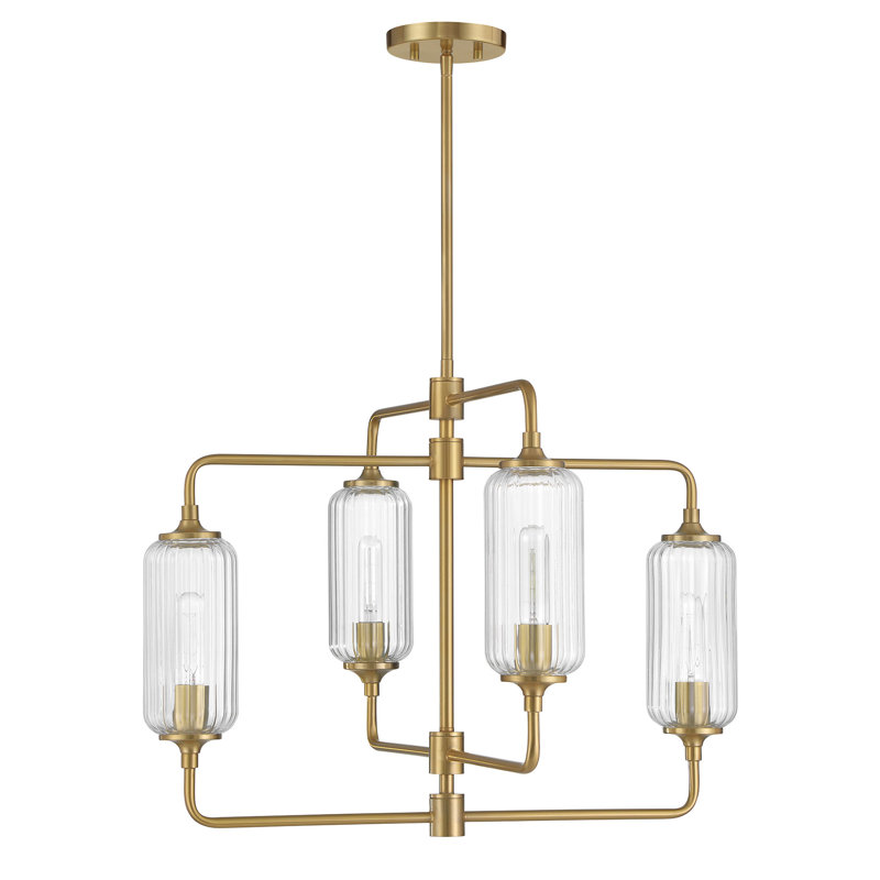 Lustre 4 lumières Nunley , Laiton, H 20,25 po x l 26 po x P 26 po