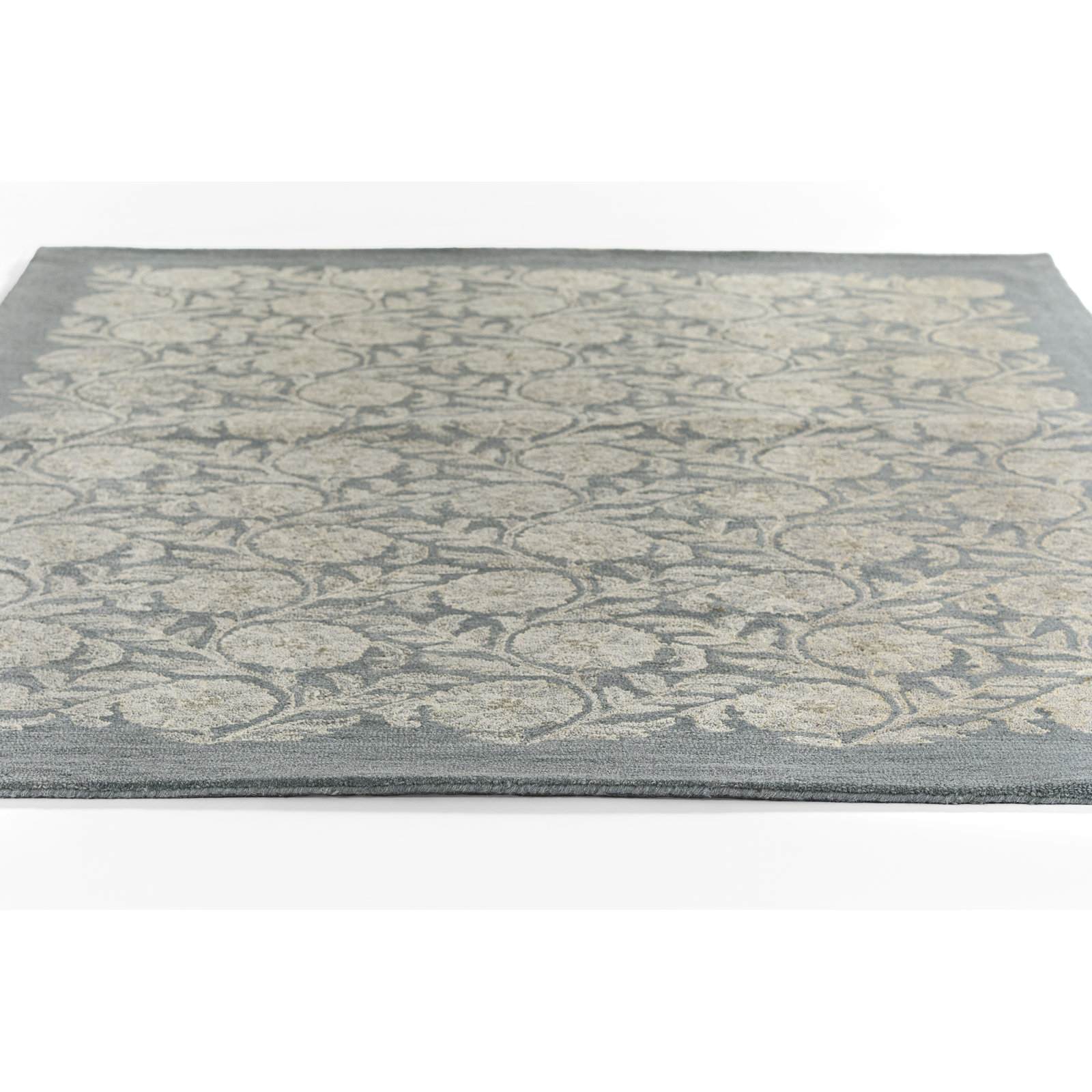 Florence Hand Tufted Wool Floral Blue Area Rug, 2'6" X 8' Runner