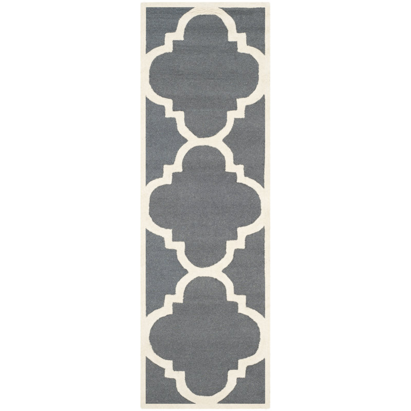Cannen Cambridge Hand Tufted Wool Geometric Rug, Runner 2'6" x 6'