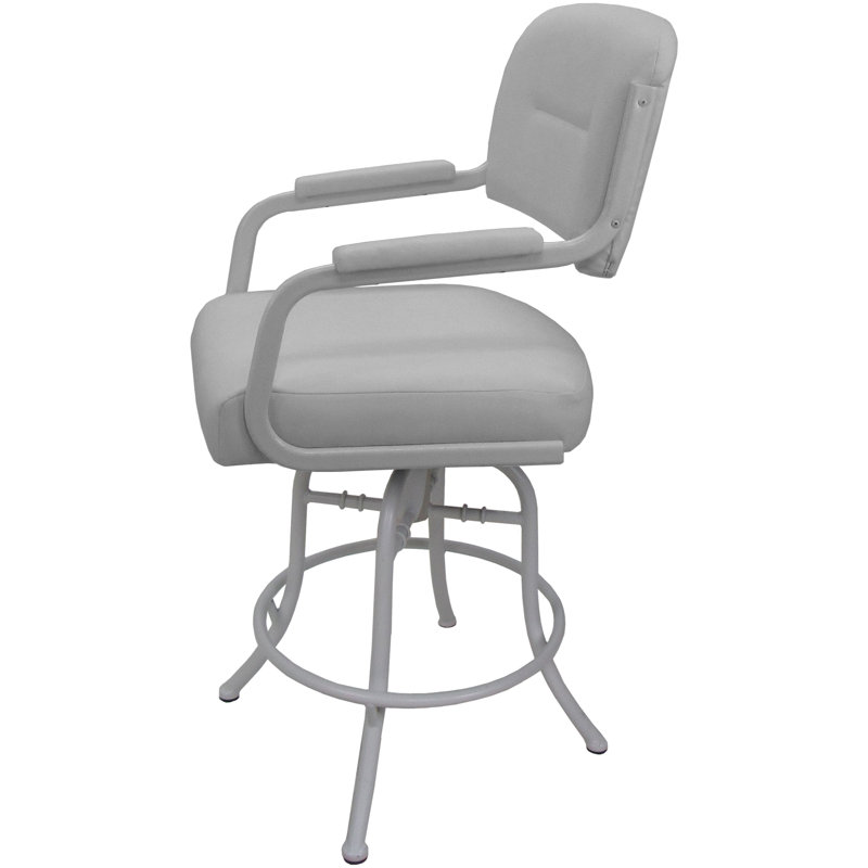 Tabouret de bar pivotant 30 po Jomiah, Blanc, Blanc