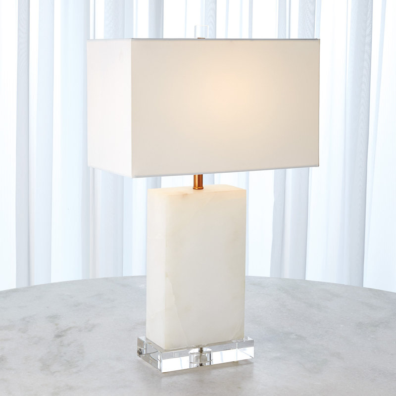 Lampe de table rectangulaire Alabaster - laiton