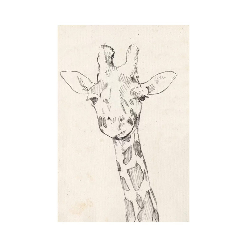 Giraffe Portrait II by Jennifer Goldberger - Wrapped Canvas Painting, 101.6 cm H x 66.04 cm W x 3.175 cm D