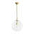 1-Light Clear Reeded Glass Globe Pendant