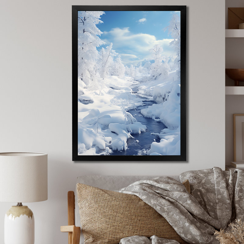 Snow River Wonderland I - impression, Cadre photo noir, H 40 po x l 30 po x P 1,5 po