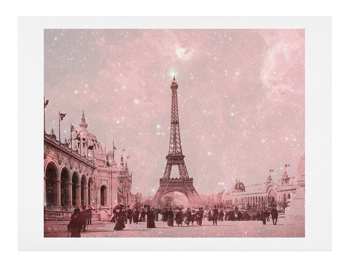 Stardust couvrant Paris rétro - impression, H 18 po x l 24 po x P 0,12 po