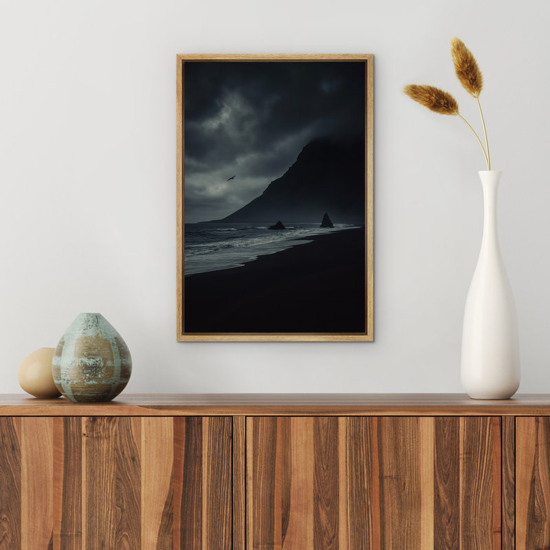Plage, paysage mural, impression sur toile encadrée, décoration murale de chambre à coucher, H 24 po x l 16 po, Naturel