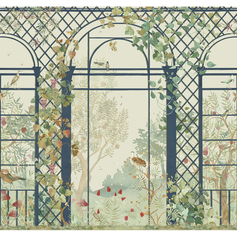 Papier peint texturé Botanical Greenhouse, Vert