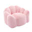 Pouf coussin adulte en fausse fourrure rose, rembourrage en mousse haute densité, anneau de traction pour un déplacement facile, sans assemblage, antidérapant, usage multiple, forme lotus, anneau, tissu.